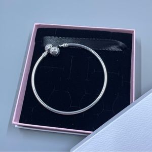 Authentic Pandora Moments Bangle Sterling Silver S925 ALE Charm Bracelet